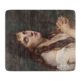 手エレガントを組んだ女の子(ヴィンテージアート) カッティングボード