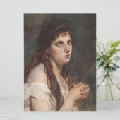 手エレガントを組んだ女の子(ヴィンテージアート) カード (スタンド正面)