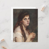 手エレガントを組んだ女の子(ヴィンテージアート) カード (正面/裏面インサイチュ)