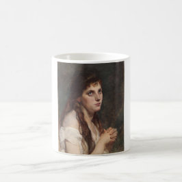 手エレガントを組んだ女の子(ヴィンテージアート) コーヒーマグカップ