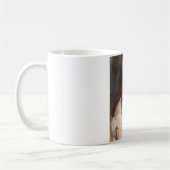 手エレガントを組んだ女の子(ヴィンテージアート) コーヒーマグカップ (左)