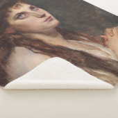 手エレガントを組んだ女の子(ヴィンテージアート) シェルパブランケット (3/4)