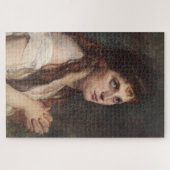 手エレガントを組んだ女の子(ヴィンテージアート) ジグソーパズル (横)