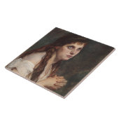 手エレガントを組んだ女の子(ヴィンテージアート) タイル (側面)