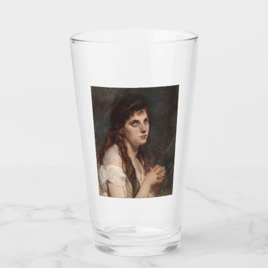手エレガントを組んだ女の子(ヴィンテージアート) タンブラーグラス (正面)
