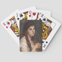 手エレガントを組んだ女の子(ヴィンテージアート)