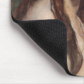 手エレガントを組んだ女の子(ヴィンテージアート) マウスパッド (コーナー)