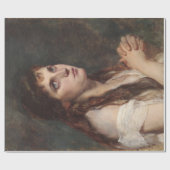 手エレガントを組んだ女の子(ヴィンテージアート) ラッピングペーパー (フラット)