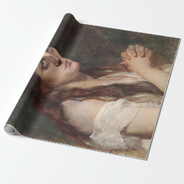 手エレガントを組んだ女の子(ヴィンテージアート) ラッピングペーパー