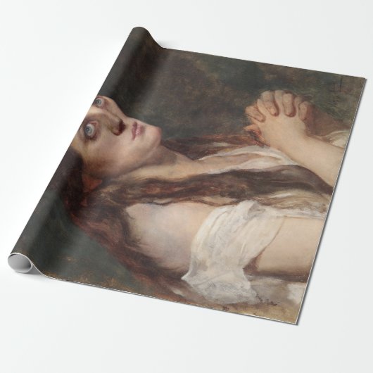 手エレガントを組んだ女の子(ヴィンテージアート) ラッピングペーパー (アンロールド)