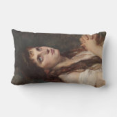 手エレガントを組んだ女の子(ヴィンテージアート) ランバークッション (裏面)