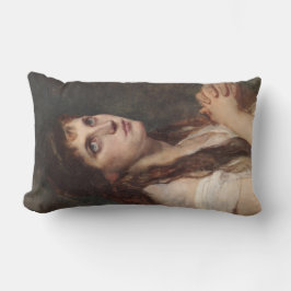 手エレガントを組んだ女の子(ヴィンテージアート) ランバークッション