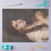 手エレガントを組んだ女の子(ヴィンテージアート) 薄葉紙 (クラフト)