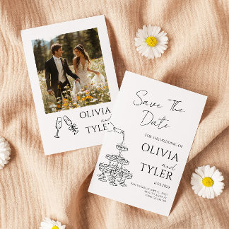 手エレガントスケッチ結婚ズ 招待状