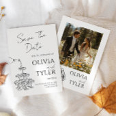 手エレガントスケッチ結婚ズ 招待状