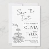 手エレガントスケッチ結婚ズ 招待状 (正面)