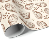 手エレガントスケッチ貝の継ぎ目のない模様 ラッピングペーパー (ロールコーナー)