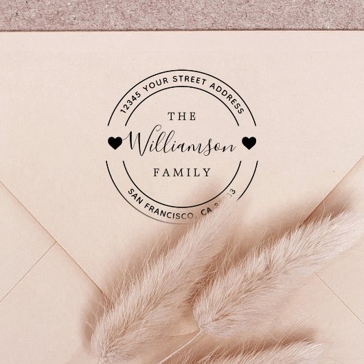 手エレガントレタリングハート ラバースタンプ