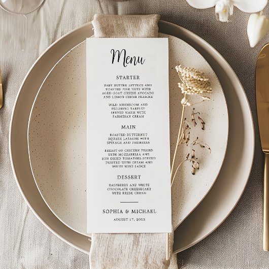 手エレガントレタリング白黒結婚 メニュー