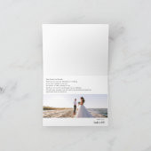 手エレガント入力スクリプ結婚トの2枚の写真 サンキューカード (内部)