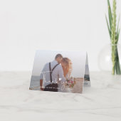 手エレガント入力スクリプ結婚トの2枚の写真 サンキューカード (正面)