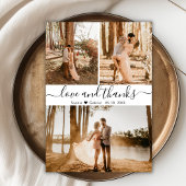 手エレガント入力結婚の3枚の写真コラージュ サンキューカード