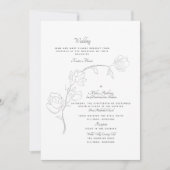 手エレガント引きジャスミンB/Wツーヴェニュー 招待状 (正面)