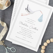 手エレガント引きストーク少年の赤ちゃんシャワー マグネット招待状