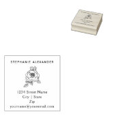 手エレガント引きバラの花カスタム ラバースタンプ (押印)