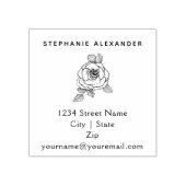 手エレガント引きバラの花カスタム ラバースタンプ (インプリント)