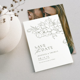 手エレガント引きフローラセージ結婚グリーン セーブザデート