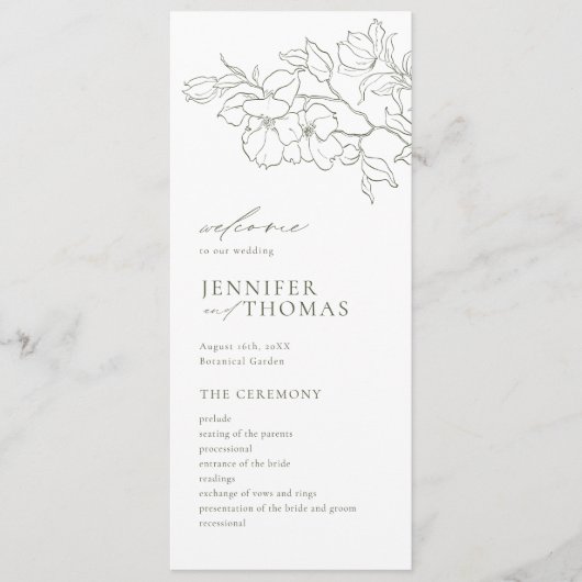 手エレガント引きフローラセージ結婚グリーン プログラム (正面)