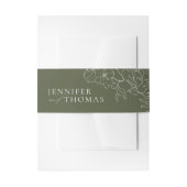 手エレガント引きフローラセージ結婚グリーン 招待状ベリーバンド (正面例)