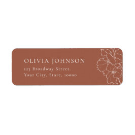 手エレガント引きフローラテラコッタ差出人住所 ラベル
