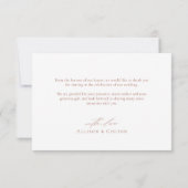 手エレガント引きフローラ結婚テラコッタ サンキューカード (裏面)