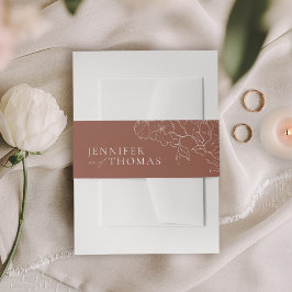 手エレガント引きフローラ結婚テラコッタ 招待状ベリーバンド