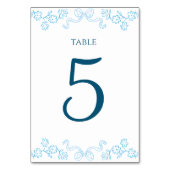手エレガント引きフローラ&ボーブルー結婚ズ テーブルナンバー (正面)