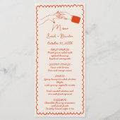 手エレガント引きレトロオレンジ結婚ズ メニュー (正面)