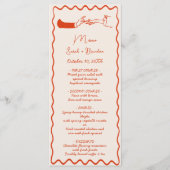 手エレガント引きレトロオレンジ結婚ズ メニュー (正面)