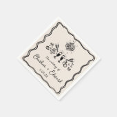 手エレガント引きレトロブラック結婚ズ・ナプキン スタンダードカクテルナプキン (角)