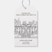 手エレガント引き会場ありがとう ギフトタグ (正面)