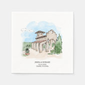 手エレガント引き会場ありがとう スタンダードカクテルナプキン (正面)