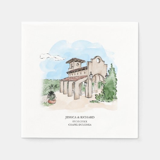 手エレガント引き会場ありがとう スタンダードカクテルナプキン (正面)