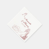 手エレガント引き対結婚対 スタンダードカクテルナプキン (角)