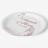 手エレガント引き対結婚対 ペーパープレート (アングル)