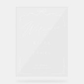 手エレガント引き弓とリボン結婚の歓迎 アクリルサイン (正面)