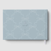 手エレガント引き弓&リボンモノグラム結婚ズ ゲストブック (裏面)