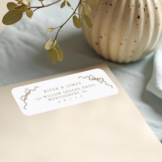 手エレガント引き弓&弓タイヴィンテージウェディング ラベル