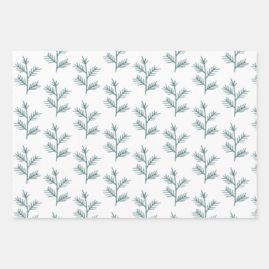 手エレガント引き枝クリスマス ラッピングペーパーシート (正面2)