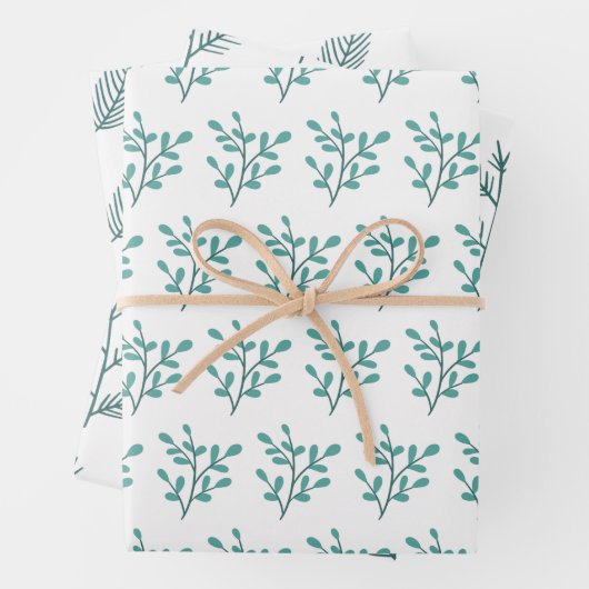 手エレガント引き枝クリスマス ラッピングペーパーシート (インサイチュ)